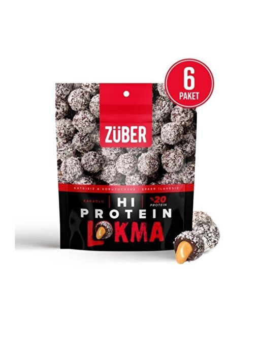 Züber Hi Protein Lokma Kakaolu, 84G X 6 Paket