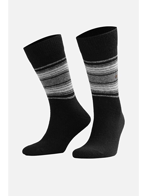 Aytuğ Erkek Koyun Yünü (Lambswool) Tekli Siyah Soket Çorap - A-25095-S