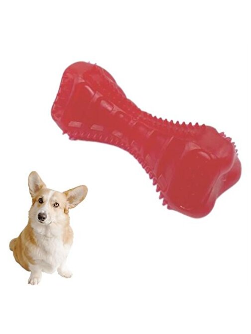 Köpekler İçin Diş Kaşıma Oyuncağı Tırtıklı Yapıda Plastik Dumbell 3877