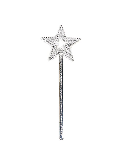 Yıldız Model Peri Asası Melek Asası Prenses Asası Metalize Gümüş Renk (3877)