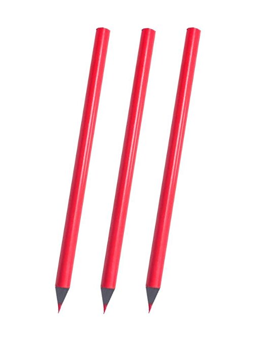 Artlantis Jumbo Kırmızı Kalem 3 Adet Kırmızı Başlık Kalemi Üçgen Kırmızı Renk Kurşun Kalem İlk Kalemim