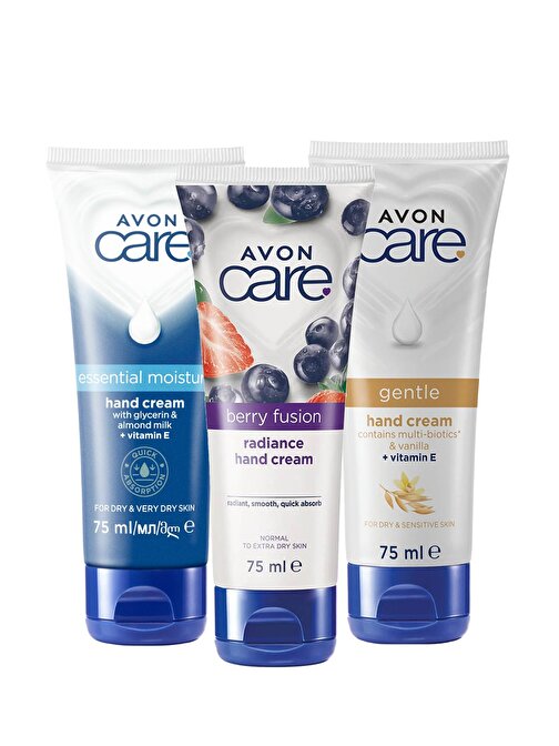 Avon Care Gliserin ve Badem Sütü, Vanilya Içeren E Vitaminli ve Yabanmersinli El Kremi Paketi