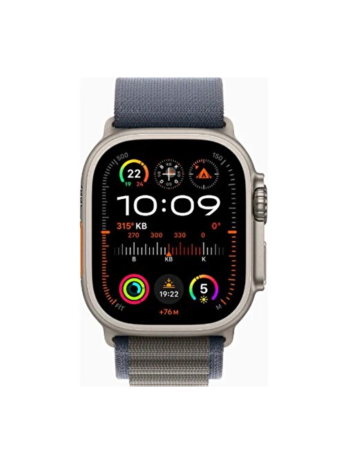 Apple Watch Series  Ultra 2 GPS + Cellular Apple Uyumlu 49 mm Titanyum Kasa Akıllı Saat Büyük Boy Mavi