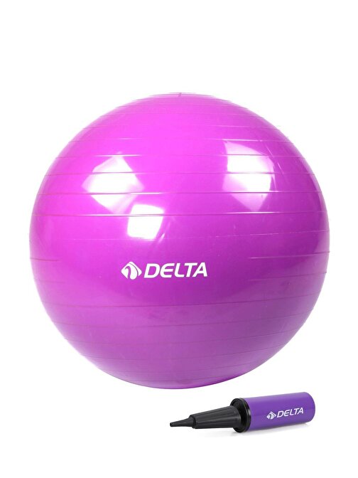 Delta 75 cm Mor Deluxe Pilates Topu Ve Çift Yönlü Pompa Seti