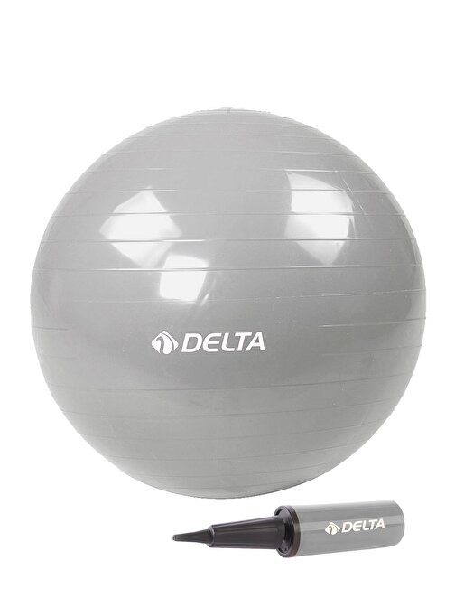 Delta 75 cm Gümüş Deluxe Pilates Topu Ve Çift Yönlü Pompa Seti