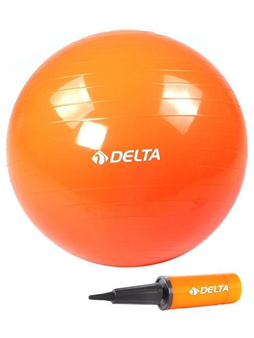 Delta 85 cm Turuncu Deluxe Pilates Topu Ve Çift Yönlü Pompa Seti