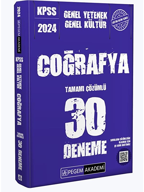 2024 Kpss Genel Yetenek Genel Kültür Coğrafya 30 Deneme Pegem Yayınları