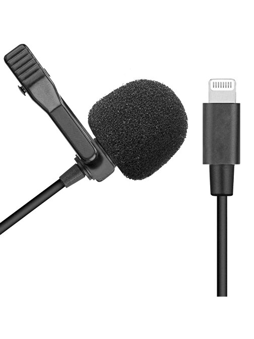 Global İphone Lightning Port HD Yaka Mikrofonu Siyah WNE0049