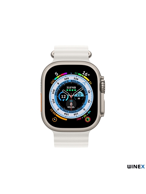 Global Wne0224 Watch 8 Ultra Max Android - iOS Uyumlu Akıllı Saat Beyaz