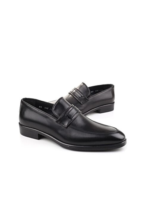 Delfino 542 Erkek Hakiki Deri Bağcıksız Kauçuk Klasik Ayakkabı