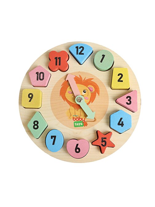 Baby Toys Montessori Saat Doğal Ahşap Puzzle