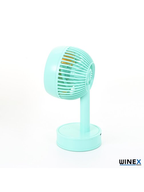 Global WNE0014 15 W 3 Kademeli Taşınabilir Portatif Mini Masaüstü Vantilatör Fan Mavi