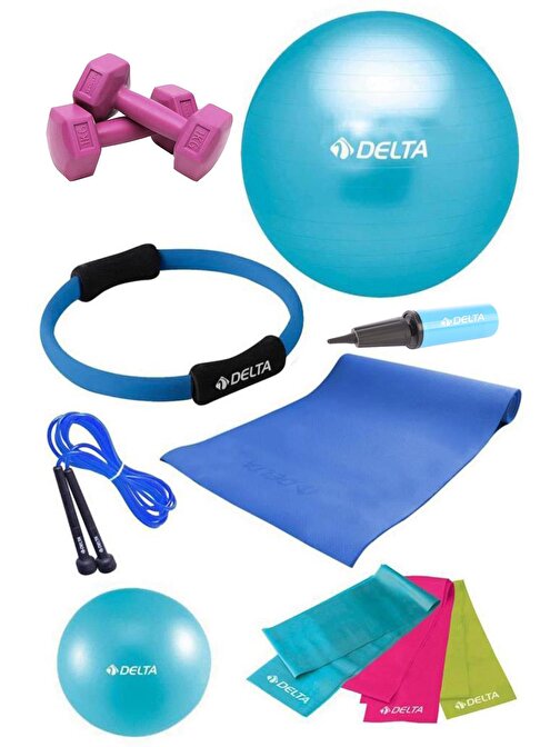 Delta 4 MM Minderli PTS Turkuaz Full Pilates Seti ( 75 cm - 20 cm )