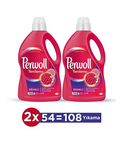 Perwoll Renkli Yenileme Hassas Bakım Sıvı Çamaşır Deterjanı 2'li Set ( 2x2,97L)