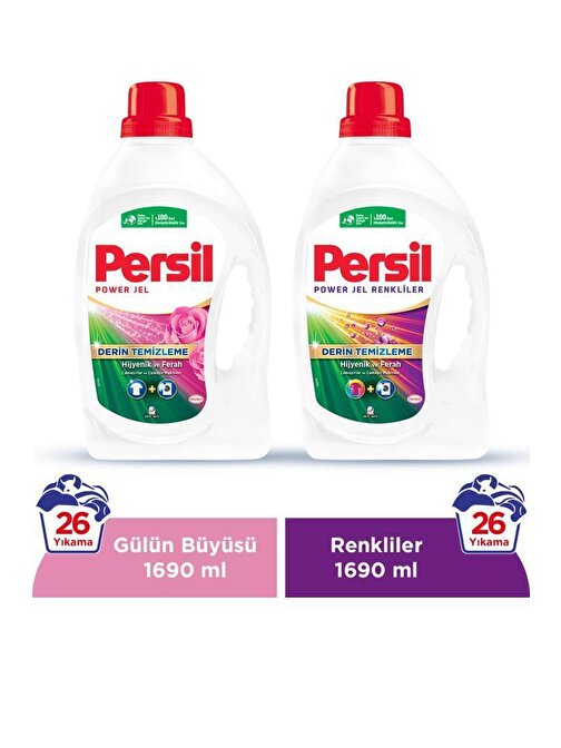 Persil Sıvı Çamaşır Deterjanı 2 x 1690ml (52 Yıkama) Gülün Büyüsü + Color