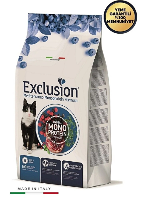 Exclusion Monoprotein Sığır Etli ve Narlı Düşük Tahıllı Yetişkin Kedi Maması 12kg
