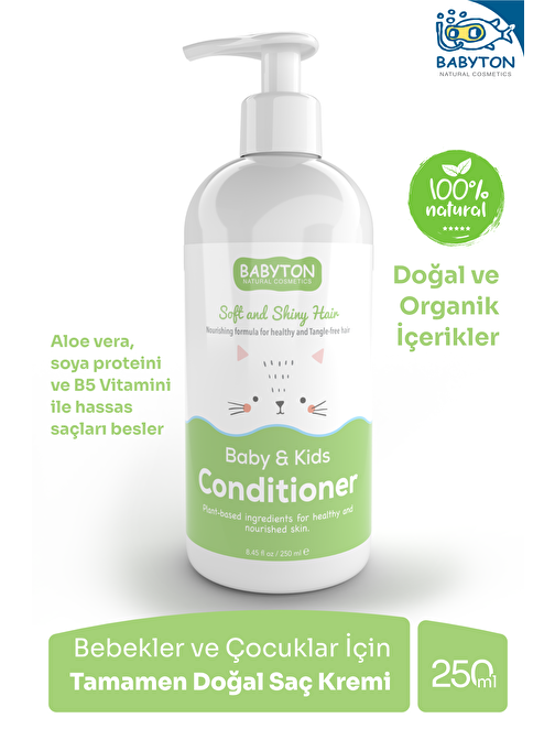 Babyton Bebek Ve Çocuklar İçin Doğal Saç Kremi 250 Ml