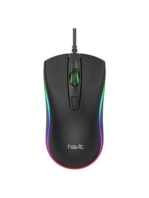 Havit MS72 RGB Kablolu 3D Siyah Optik Mouse