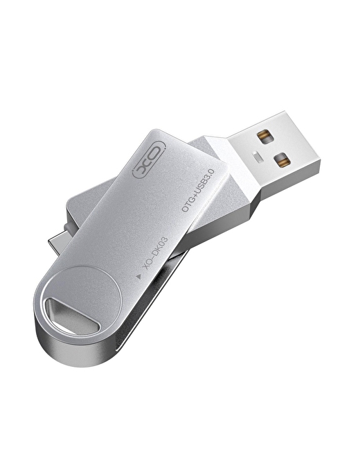 XO-DK03 32GB Metal Gövdeli Koruyucu Tasarım USB+USB-C Bellek Flash Disk