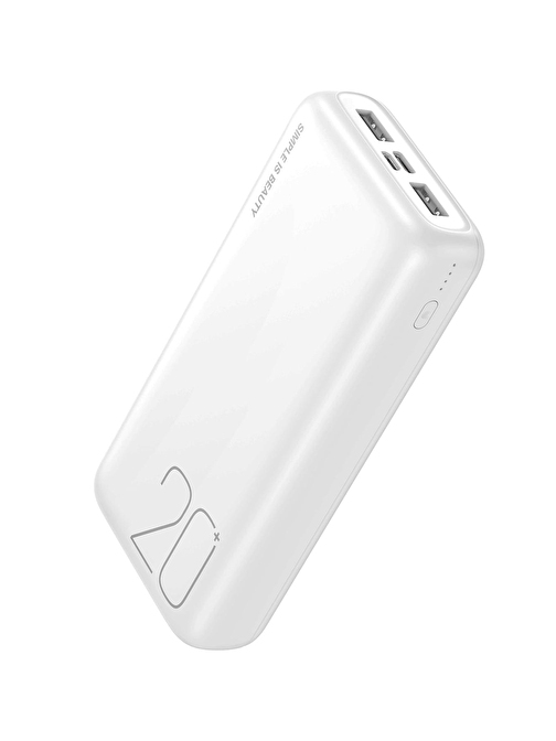 XO XO-PR183 20000 mAh USB Kablolu Hızlı Şarj Powerbank Beyaz