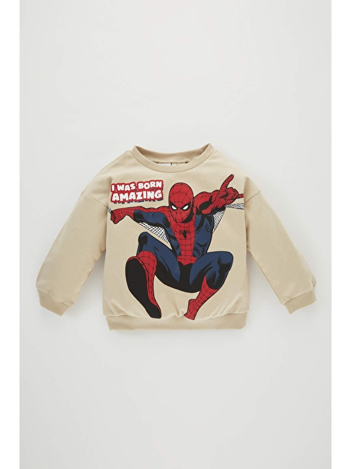 Erkek Bebek Marvel Comics Bisiklet Yaka İçi Yumuşak Tüylü Sweatshirt B4914A523AU