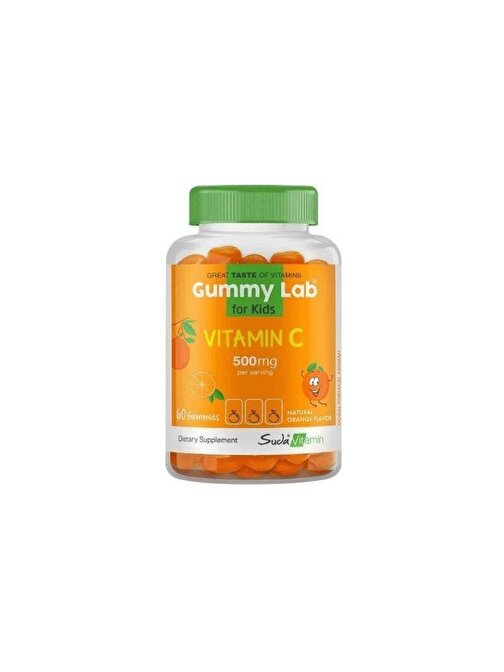 SUDA VİTAMİN GUMMY LAB VİTAMİN C FOR KİDS PORTAKAL AROMALI 60 GUMMİES