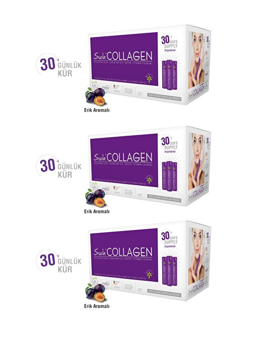 SUDA COLLAGEN ERİK AROMALI 1200 ML 30 SHOTS X 3 ADET