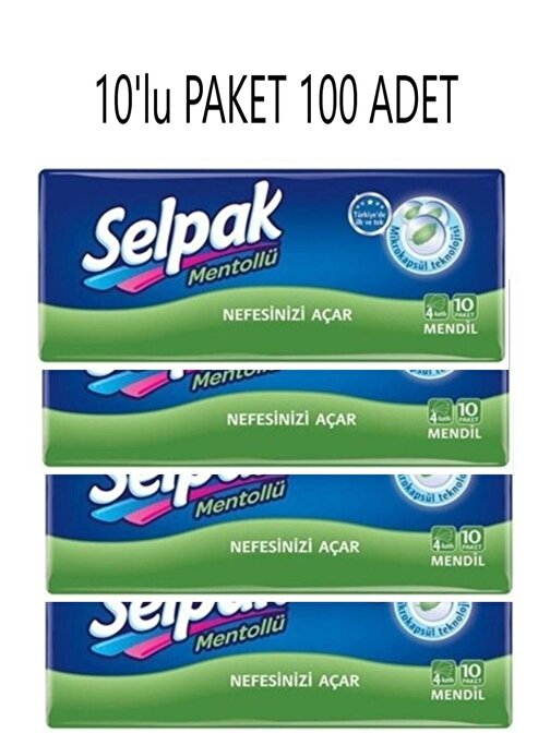 Selpak Mentollü Mendil 10'lu 10 Paket