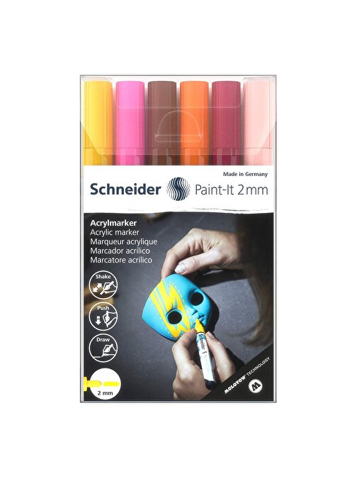 Schneider 310 Paint-it 2mm 6'lı Akrilik Marker Kalem Set-3 120197