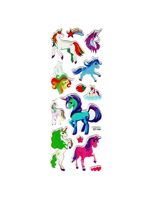 Sticker Kabartmalı Stiker Defter, Planlayıcı (kzy1044) 16x7 cm - Unicorn