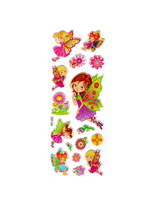 Sticker Kabartmalı Stiker Defter, Planlayıcı (kzy1046) 16x7 cm -Peri Kızlar