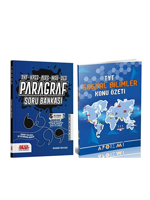 Apotemi Tyt Sosyal Bilimler Konu Özetli Ve Ankara Kitap Merkezi Paragraf Soru Bankası Seti 2 Kitap