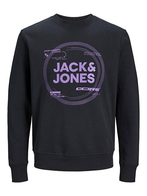 Jack&Jones Bisiklet Yaka Standart Kalıp Siyah Erkek Sweatshirt 12247049