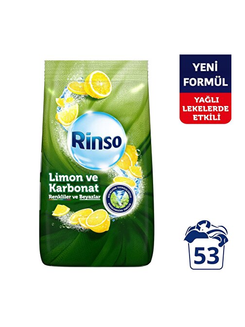 Rinso Limon Ve Karbonat Renkliler Ve Beyazlar İçin Toz Çamaşır Deterjanı 53 Yıkama 8 Kg