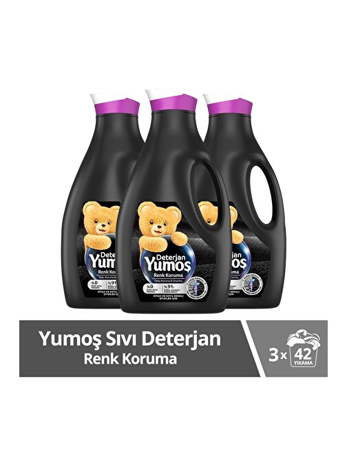 Yumoş Sıvı Çamaşır Deterjanı Siyah Ve Koyu Renkli Giysiler İçin 3 X 2520 Ml