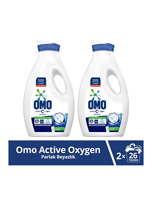 Omo Active Oxygen Sıvı Çamaşır Deterjanı Beyazlar 2 X 1690 Ml