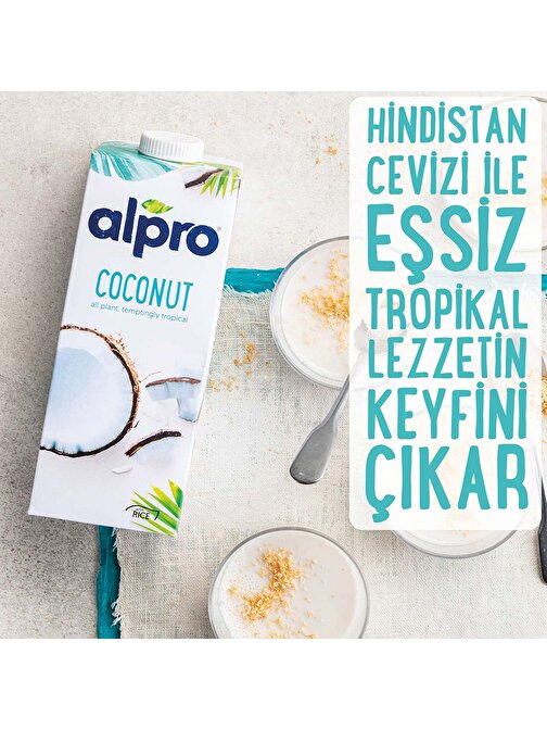 Alpro Vegan Hindistan Cevizi Sütü 2 x 1 lt Avantajlı Paket