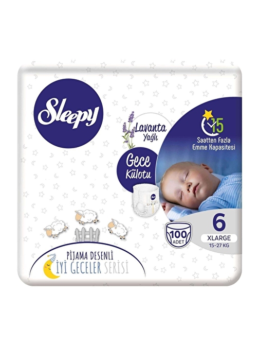 Sleepy Lavanta Yağlı Gece Külotu 6 Numara Xlarge 100 Adet