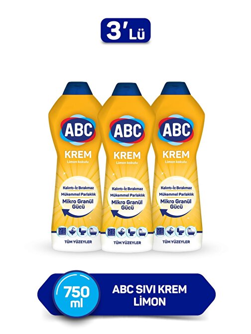 Abc Sıvı Krem Limon Kokulu 750Ml X3