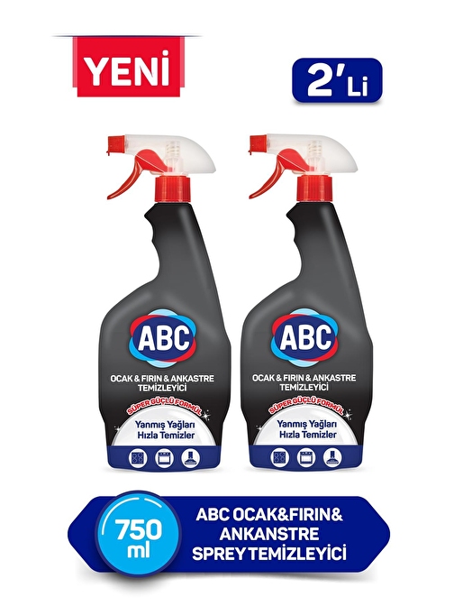 ABC Sprey Temizleyici Ocak Fırın Ankanstre 750ml x2