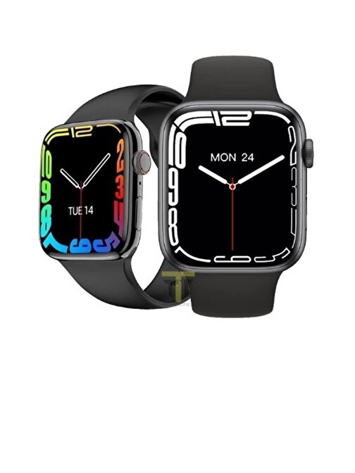 T700S Android - iOS Uyumlu Çift Kordonlu Akıllı Saat Siyah