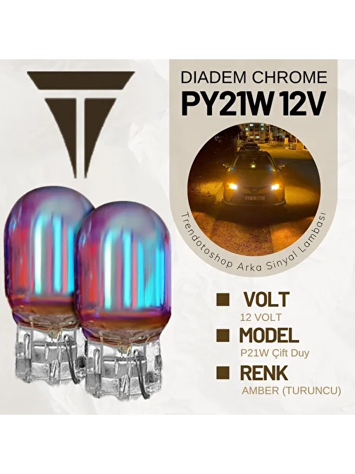 Dıadem 12 Volt Py21w 93 Çift Duy Chrome Desıgn Turuncu Amber Işık