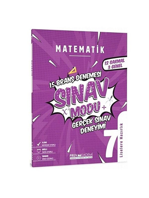 7 Sınıf Matematik Sınav Modu 15 Deneme Pruva Akademi