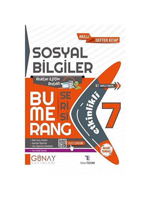 7. Sınıf Sosyal Bilgiler Etkinlikli Bumerang Serisi Günay Yayınları