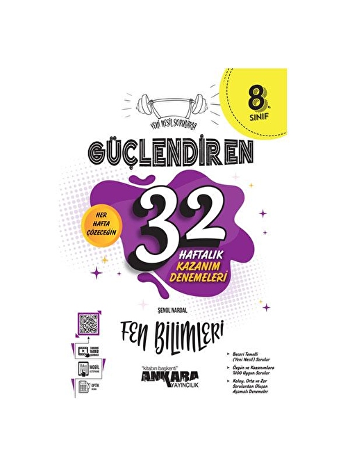 8 Sınıf Güçlendiren 32 Haftalık Fen Bilimleri Denemeleri Ankara