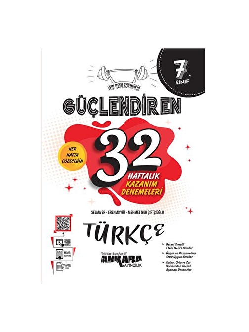 7 Sınıf Güçlendiren 32 Haftalık Türkçe Denemeleri Ankara Yayıncılık