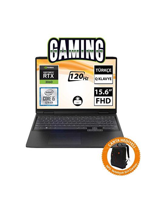 Lenovo IdeaPad Gaming 3 82S9016PTX02 CNT003 NVIDIA GeForce RTX 3060 Intel Core i7-12450H 8 GB RAM 512 GB + 1 TB SSD 15.6 inç Full HD Freedos Dizüstü Bilgisayar