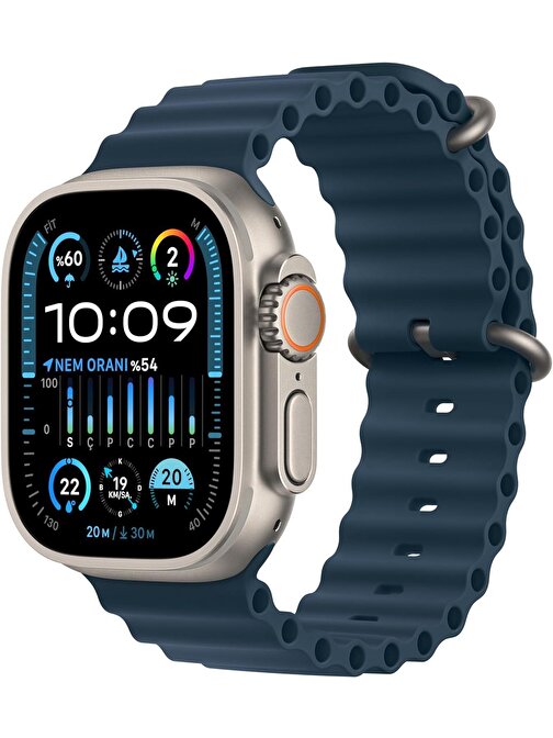 Cosmostech Apple Watch 1 - 2 - 3 - 4 - 5 - 6 - Se - 7 - 8 - Ultra 42 - 44 - 45 - 49 mm Silikon Akıllı Saat Kordonu Koyu Lacivert