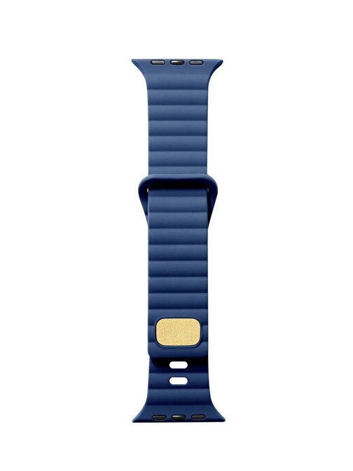 Cosmostech Apple Watch 1 - 2 - 3 - 4 - 5 - 6 - Se - 7 - 8 - Ultra 42 - 44 - 45 - 49 mm Dalgalı Şerit Tasarım Akıllı Saat Kordonu Lacivert