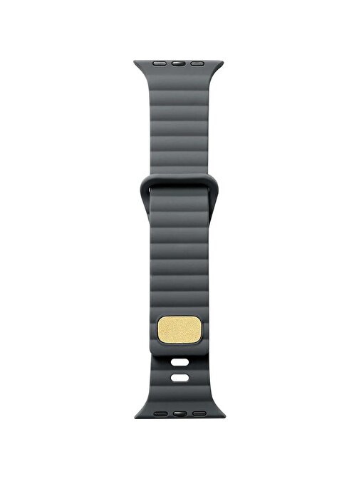 Cosmostech Apple Watch 1 - 2 - 3 - 4 - 5 - 6 - Se - 7 - 8 - Ultra 42 - 44 - 45 - 49 mm Dalgalı Şerit Tasarım Akıllı Saat Kordonu Koyu Gri